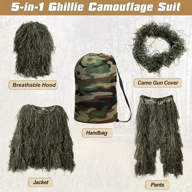 5 in 1 ghillie suit 3d camouflage hunting apparel - Temu