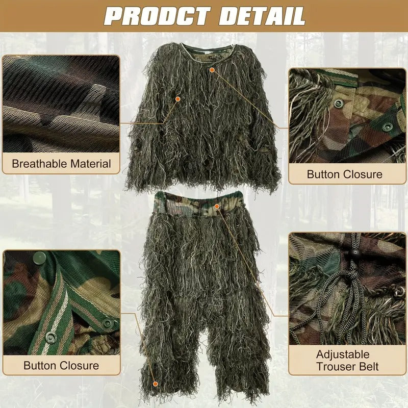 5 in 1 ghillie suit 3d camouflage hunting apparel - Temu